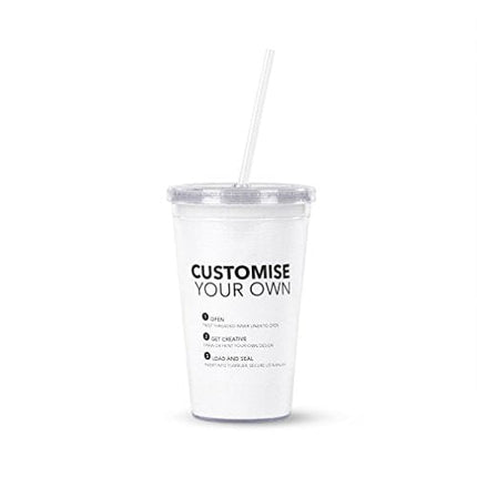 Customizable Eco-To-Go Double Wall Cold Travel Cup, 16 oz. Capacity To Go Cup, Clear