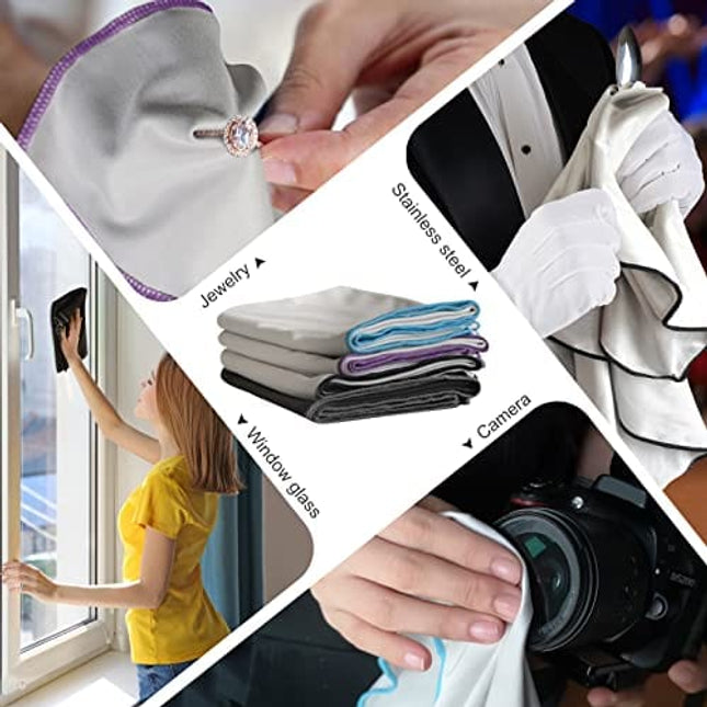 SINLAND Microfiber Glass Polishing Cloths Thick Lint -Free Drying Towels for Wine Glasses Stemware Dishes Stainless Appliances 20 Inch X 25 Inch Pack of 2 Grey