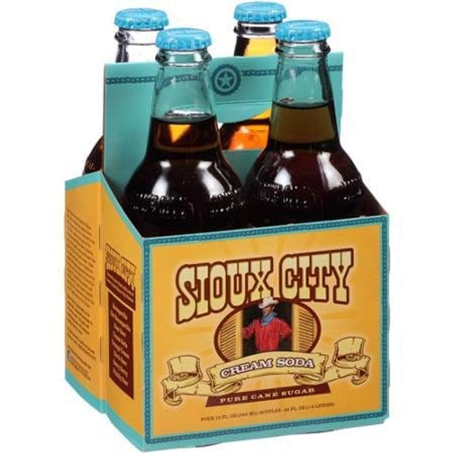 Sioux City Cream Soda, 4 count, 12 fl oz, (Pack of 6)