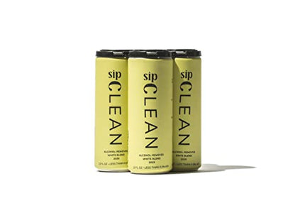 SipClean Low Alcohol White Wine .5% 4 Pack- No Added Sugar Sparkling Non Alcoholic Wine