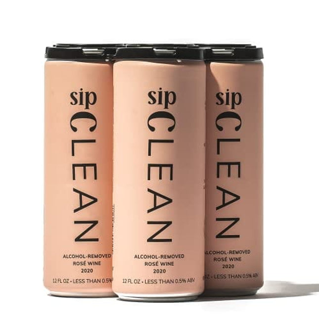 SipClean Low Alcohol Wine .5% Rosé 4 Pack - No Added Sugar Sparkling Wine Non Alcoholic Wine
