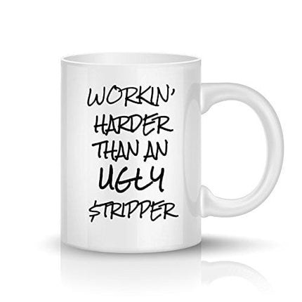 Sips N Giggles Funny Shot Glasses | Because I Work Harder Than An Ugly Stripper 2 Shot Glasses | A Perfect Item For Men & Women Dad Brother Uncle |