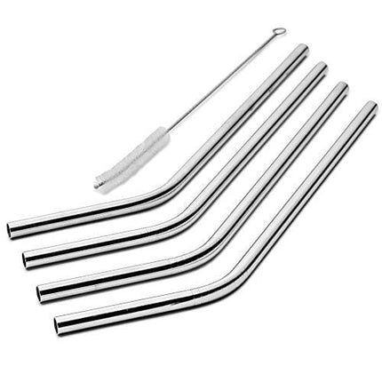 SipWell Stainless Steel Drinking Straws, Set of 4, Free Cleaning Brush Included