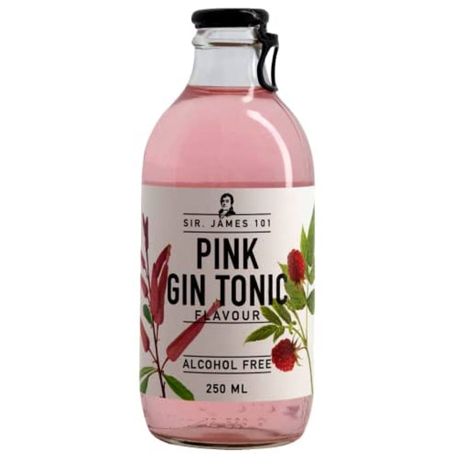Sir. James 101 Pink Gin and Tonic | Alcohol-Free Beverage (12-Pack)
