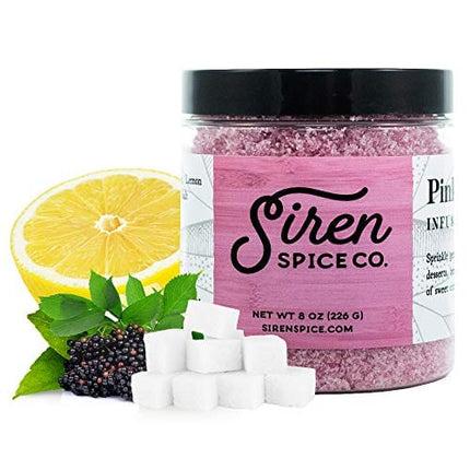 Siren Spice Pink Lemonade Flavored Infused Cane Sugar - Perfect for Baking, Cooking, Cocktails, Decorating, Sprinklings, Drinks & Desserts - USA Made in Small Batches - 8 Ounces