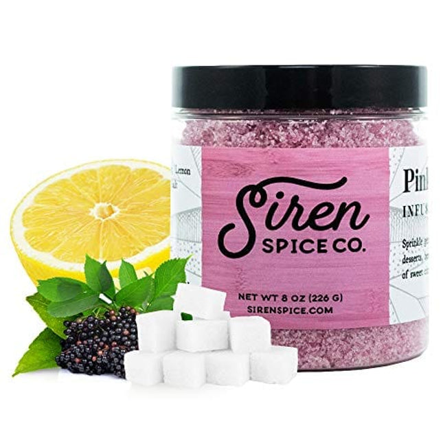 Siren Spice Pink Lemonade Flavored Infused Cane Sugar - Perfect for Baking, Cooking, Cocktails, Decorating, Sprinklings, Drinks & Desserts - USA Made in Small Batches - 8 Ounces