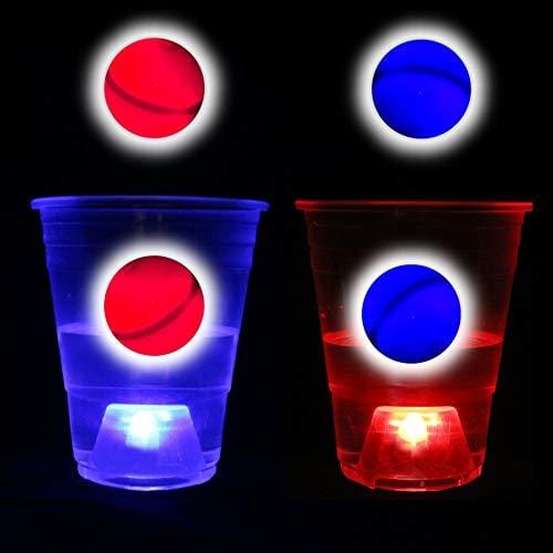 GLOWPONG All Mixed Up Glow in The Dark Beer Pong Game Set for Indoor  Outdoor Nighttime Competitive Fun, 24 Multi-Color Glowing Cups, 4 Glowing  Balls