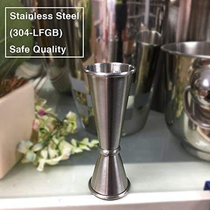SKY FISH Japanese Style Jigger Stainless Steel Accurate Measurement for Double Cocktail Recipes Shaker Mug Measuring Glass 1oz / 2oz