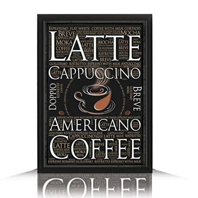 SKYPOP Premium Wood Coffee Bar Sign (11 x 14 Inches) - Modern Coffee Sign for Kitchen Wall Decor and Coffee Station Decoration