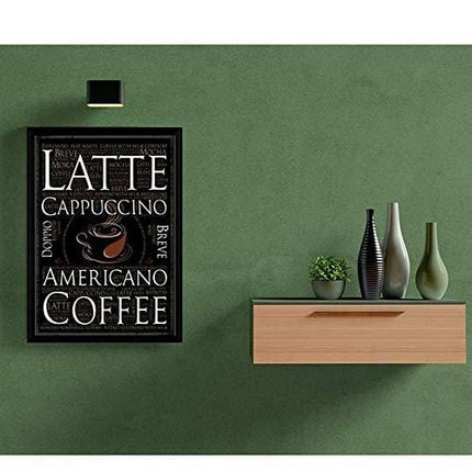 SKYPOP Premium Wood Coffee Bar Sign (11 x 14 Inches) - Modern Coffee Sign for Kitchen Wall Decor and Coffee Station Decoration