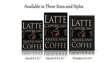 SKYPOP Premium Wood Coffee Bar Sign (11 x 14 Inches) - Modern Coffee Sign for Kitchen Wall Decor and Coffee Station Decoration