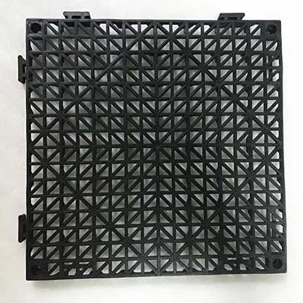12 Pack Modular Interlocking Cushion 11.5" x 11.5" Mat Floor Tile Mats Drain Pool Patio Balcony Yard Pet Area Washer Pad(Black)