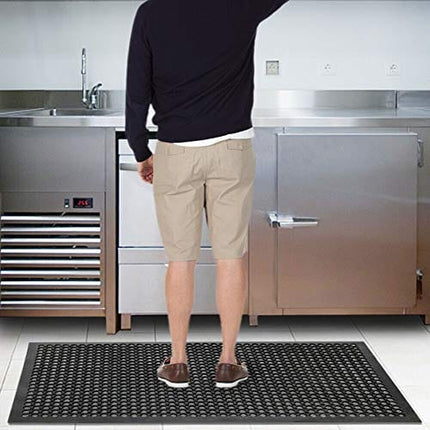smabee Anti-Fatigue Non-Slip Rubber Floor Mat Heavy Duty Mats 36"x60" for Outdoor Restaurant Kitchen Bar