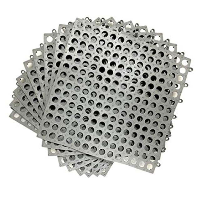 (Smabee) 9Pcs Interlocking Soft PVC Non-Slip Tile Splicing Waterproof Mat Drain Pool Shower Bath Kitchen Cushion 11.75" x 11.75" Mats Thin Type (Gray)