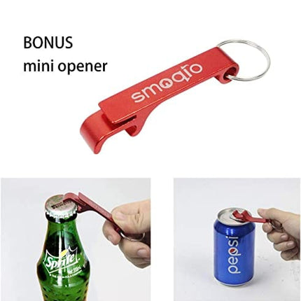 SMOQIO Beer Bong,Beer Funnel with with Valve, Double Header, Bonus Bottle Opener, 1 Pack