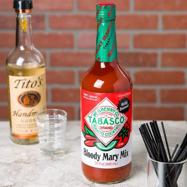 Tabasco Bloody Mary Mix, 32 Fl oz, 1 Glass Bottle, With Snackur Seal & Bubble Wrap