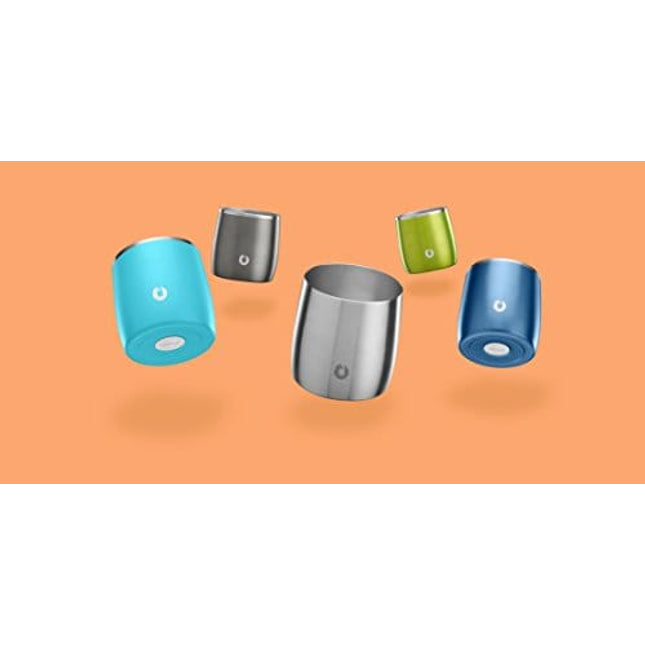 SNOWFOX Elegance Collection Insulated Stainless Steel Old Fashioned/Whiskey Glasses, Whiskey Rocks Glasses, Set of 2, Olive Grey