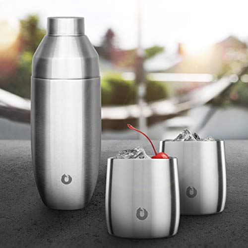 Snow Fox Rocks Glass Set SNOWFOX Elegance Collection Insulated Stainless Steel Old Fashioned/Wh ...