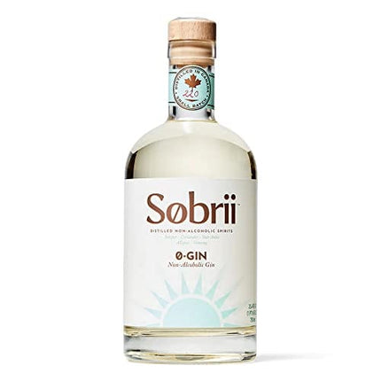Sobrii Non-Alcoholic Gin, Distilled Using a Traditional Blend of Botanicals, Zero Sugar, 750 ml