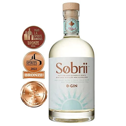 Sobrii Non-Alcoholic Gin, Distilled Using a Traditional Blend of Botanicals, Zero Sugar, 750 ml