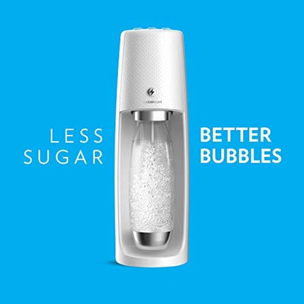 SodaStream Fizzi One Touch Sparkling Water Maker Bundle (White) with CO2, BPA free Bottles, and 0 Calorie Fruit Drops Flavors