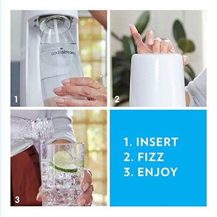 SodaStream Fizzi One Touch Sparkling Water Maker Bundle (White) with CO2, BPA free Bottles, and 0 Calorie Fruit Drops Flavors