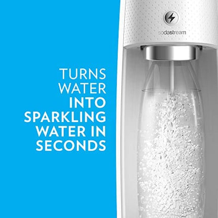 SodaStream Fizzi One Touch Sparkling Water Maker Bundle (White) with CO2, BPA free Bottles, and 0 Calorie Fruit Drops Flavors