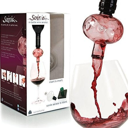 Soireehome - In Bottle Wine Aerator - Makes Your Wine Taste Better Made of Glass This Gourmet Decanter Clear Fits All Wine Bottles & Works On Red or White Wine One