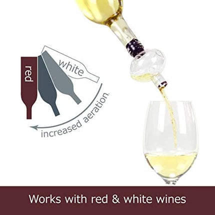 Soireehome - In Bottle Wine Aerator - Makes Your Wine Taste Better Made of Glass This Gourmet Decanter Clear Fits All Wine Bottles & Works On Red or White Wine One