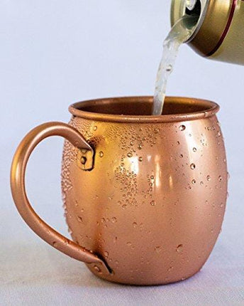 Solid Copper Moscow Mule Mug - 100% Pure Copper - Authentic Moscow Mule Mugs (16 oz Barrel)
