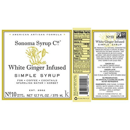 Sonoma Syrup Co White Ginger Simple Syrup