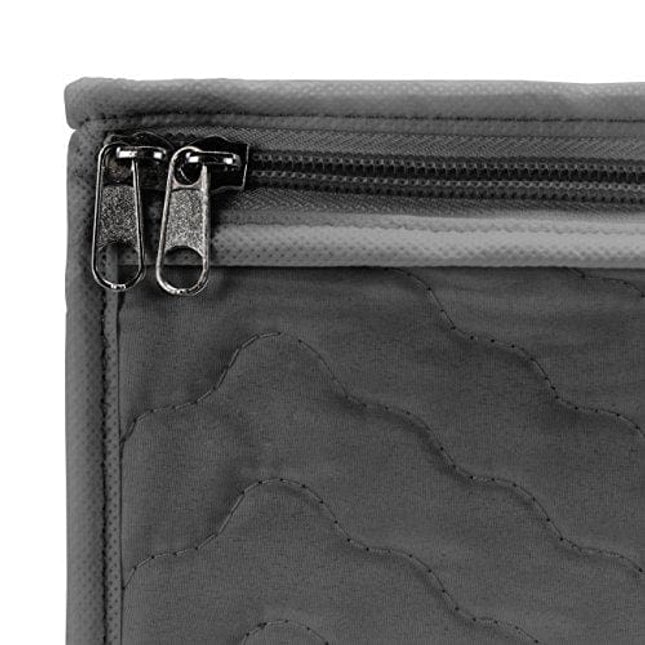 Sorbus Stemware Storage Chest - Deluxe Quilted Case with Dividers - Service for 12 - Great for Protecting or Transporting Wine Glasses, Champagne Flutes, Goblets, and More (Storage Glass - Gray)