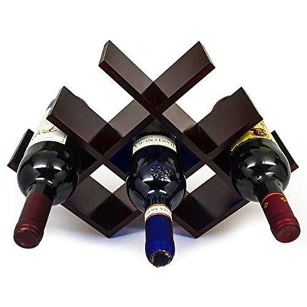 Sorbus Wine Rack Butterfly - Stores 8 Bottles of Wine - Sleek and Chic Looking - Minimal Assembly Required (Brown)