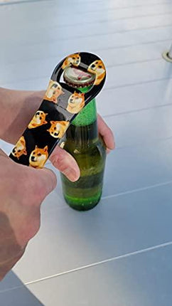 Dogecoin Bartender Bottle Opener - Bar Key - Bar Blade - Beer Bottle Opener - Flat Bottle Opener - Heavy Duty Stainless Steel Bottle Opener - Bar Bottle Opener - Bottle Openers for Bartenders - Black
