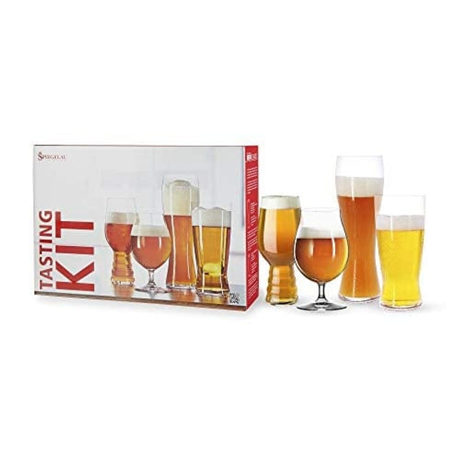 Spiegelau Craft Beer Tasting Kit Glasses, Set of 4, European-Made Lead-Free Crystal, Modern Beer Glasses, Dishwasher Safe, Professional Quality Tasting Glass Gift Set