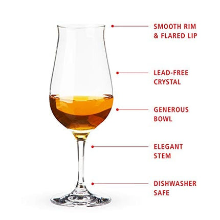 Spiegelau Premium Whiskey Snifter Set of 4 - European-Made Crystal, Modern Whiskey Glasses, Dishwasher Safe, Professional Quality Cocktail Glass Gift Set - 9.5 oz
