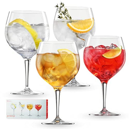 Spiegelau Special Gin & Tonic Glasses, Set of 4, European-Made Lead-Free Crystal, Modern Cocktail Glassware, Dishwasher Safe, Professional Quality Cocktail Glass Gift Set, 21 oz