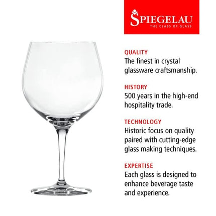 Spiegelau Special Gin & Tonic Glasses, Set of 4, European-Made Lead-Free Crystal, Modern Cocktail Glassware, Dishwasher Safe, Professional Quality Cocktail Glass Gift Set, 21 oz