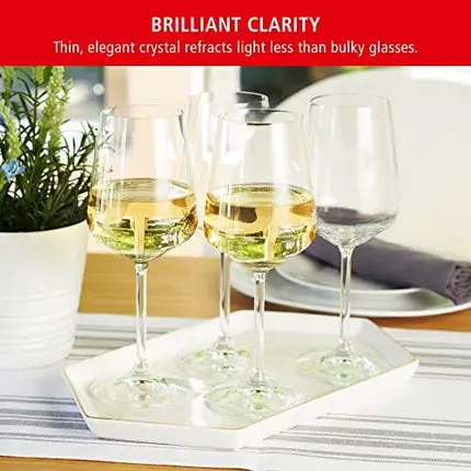 Spiegelau Style White Wine Glasses Set of 4 - European-Made Crystal, Classic Stemmed, Dishwasher Safe, Professional Quality White Wine Glass Gift Set - 15.5 oz