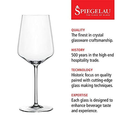 Spiegelau Style White Wine Glasses Set of 4 - European-Made Crystal, Classic Stemmed, Dishwasher Safe, Professional Quality White Wine Glass Gift Set - 15.5 oz