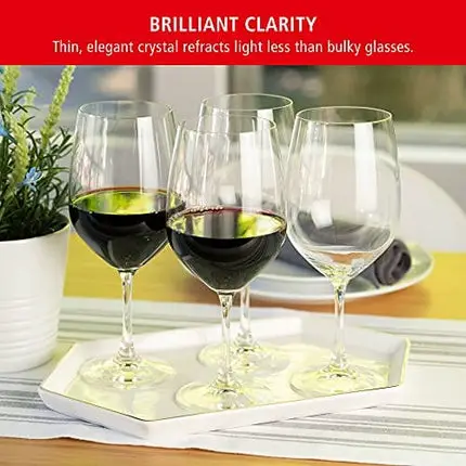 Spiegelau Vino Grande Bordeaux Wine Glasses Set of 4 - European-Made Crystal, Classic Stemmed, Dishwasher Safe, Professional Quality Red Wine Glass Gift Set - 21.9 oz