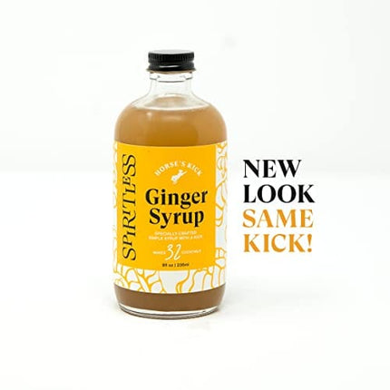 SPIRITLESS Horse's Kick Ginger Syrup | Simple Syrup for Non-Alcoholic Spirits | Mocktail & Cocktail Mixer | 8 oz Bottle