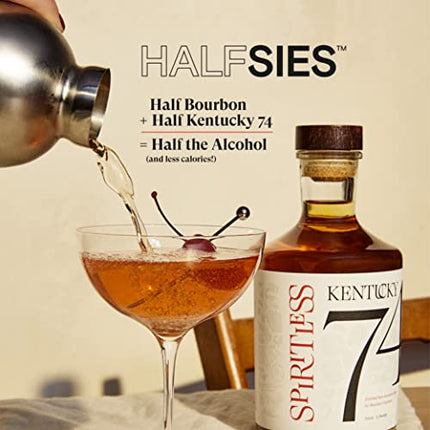 SPIRITLESS Kentucky 74 | Non-Alcoholic Bourbon Whiskey Spirit | Fully Distilled & Award-Winning Mocktail & Cocktail Ingredient | For Halfsies or Fully Spiritless | Non-GMO & Vegan | 700 ml Bottle