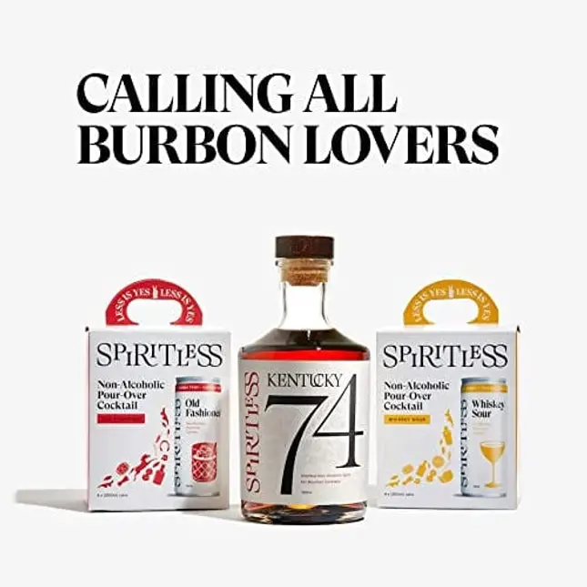 SPIRITLESS Old Fashioned | Non-Alcoholic Pour-Over Old Fashioned Cans | Ready to Drink or Mocktail & Cocktail Mixer | Non-GMO & Vegan | 45 Calories | 8.45 Fl Oz Cans (Pack of 12)