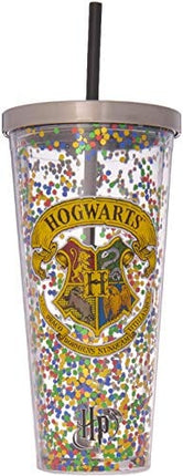 Spoontiques Hogwarts Glitter Cup w/Straw