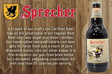 Sprecher Lo-Cal Root Beer, Great tasting, Hand Crafted, Fire-Brewed Gourmet Craft Soda, 16oz Glass Bottle, 12 Pack (3-4packs)`