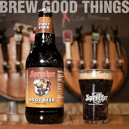 Sprecher Root Beer, Fire-Brewed Craft Soda, Glass Bottle, 16oz, 12 Pack
