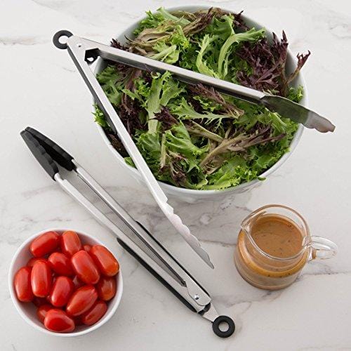 HOTEC Premium Stainless Steel Locking Kitchen Tongs with Silicon Tips, Set  of 2-9 and 12