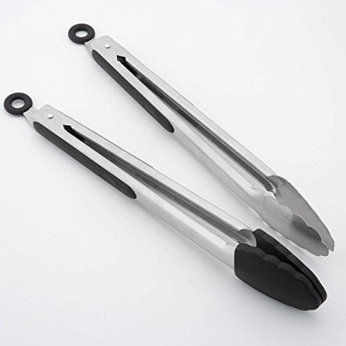 Spring Chef Kitchen Tongs with Stainless Steel Tips, 9 and 12 Inch