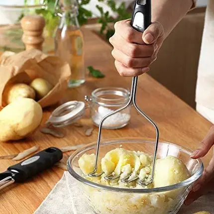 Spring Chef Stainless Steel Potato Masher with Easy to Use and Clean Wire Head Best for Mashed Potatoes